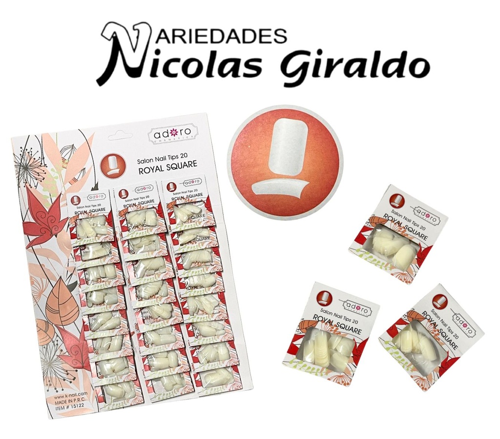 [15122] Uñas adoro ROYAL SQUARE x24 