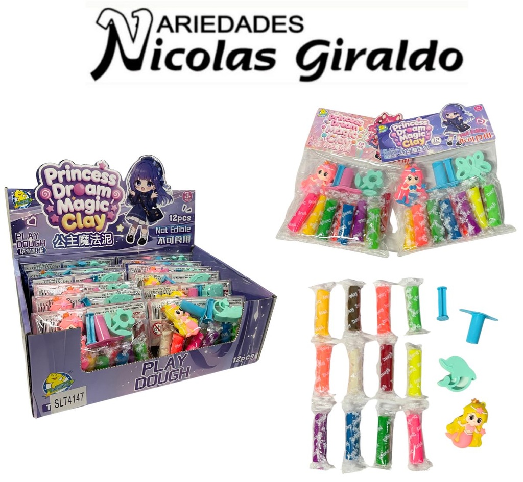 Plastilina molde figura sirena en bolsa caja x12 