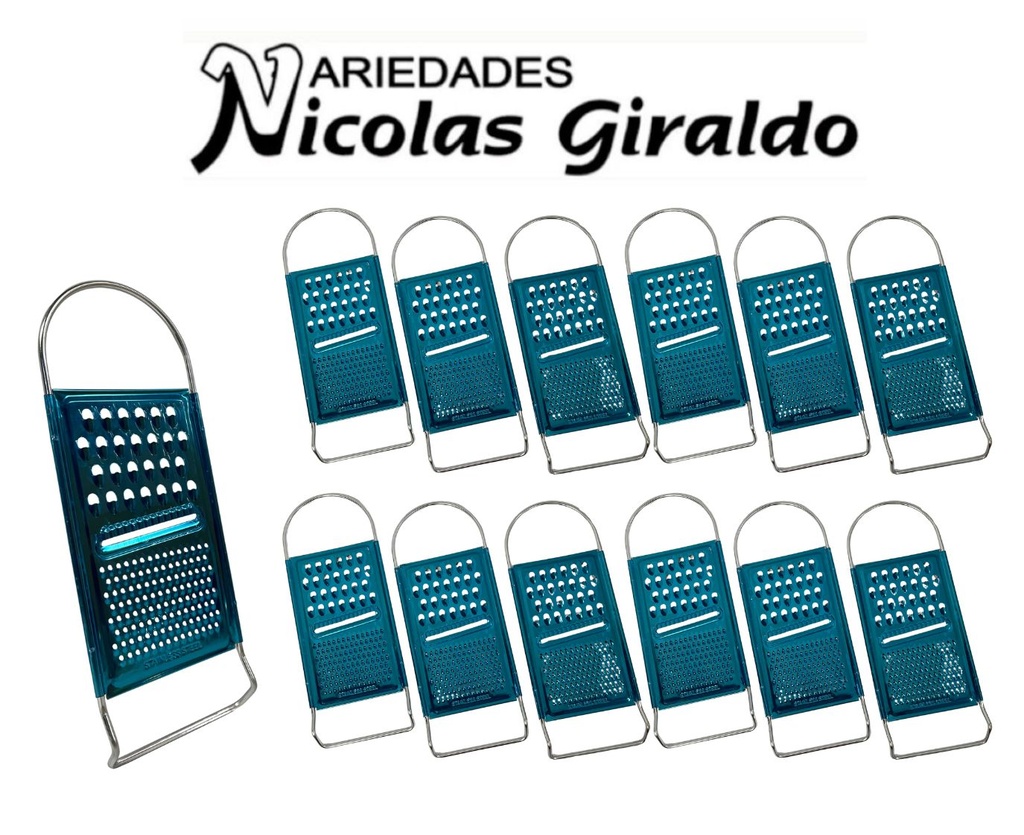 Rallador plano metal grande 11cmx30cm pqt x12