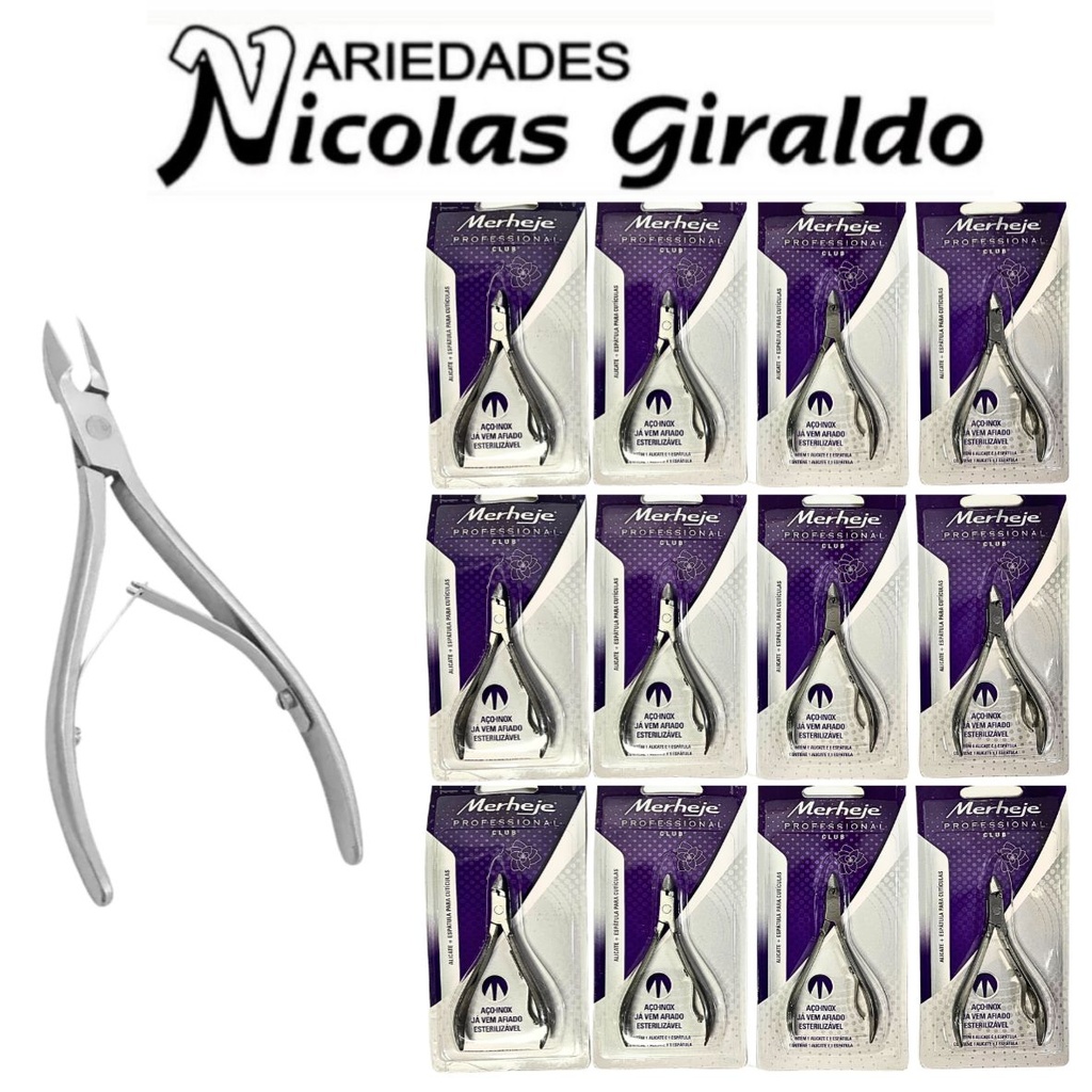 Alicate uñas merheje metal encartonado x1  PQT X12