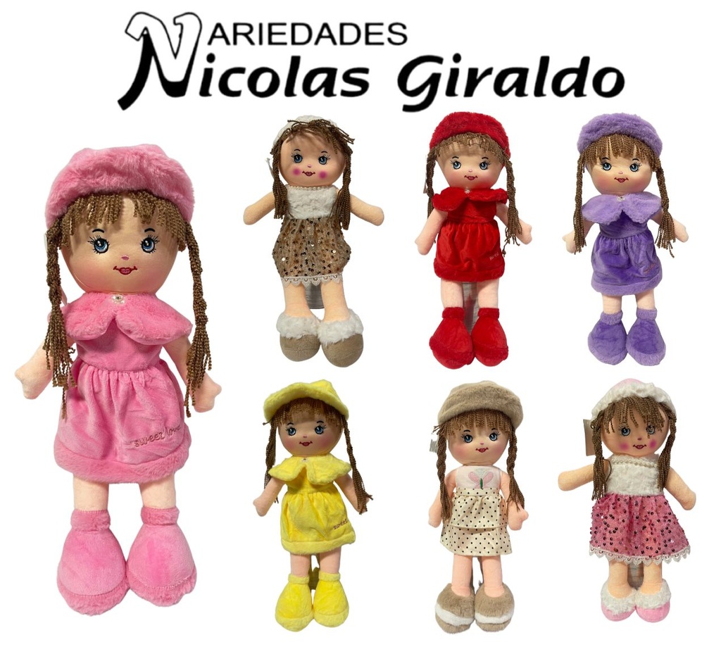 [ZG4581] Muñeca trapo grande fina 40cm  