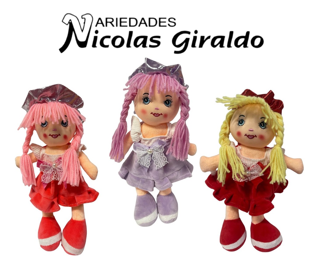 Muñeca trapo pequeña  fina 30cm  