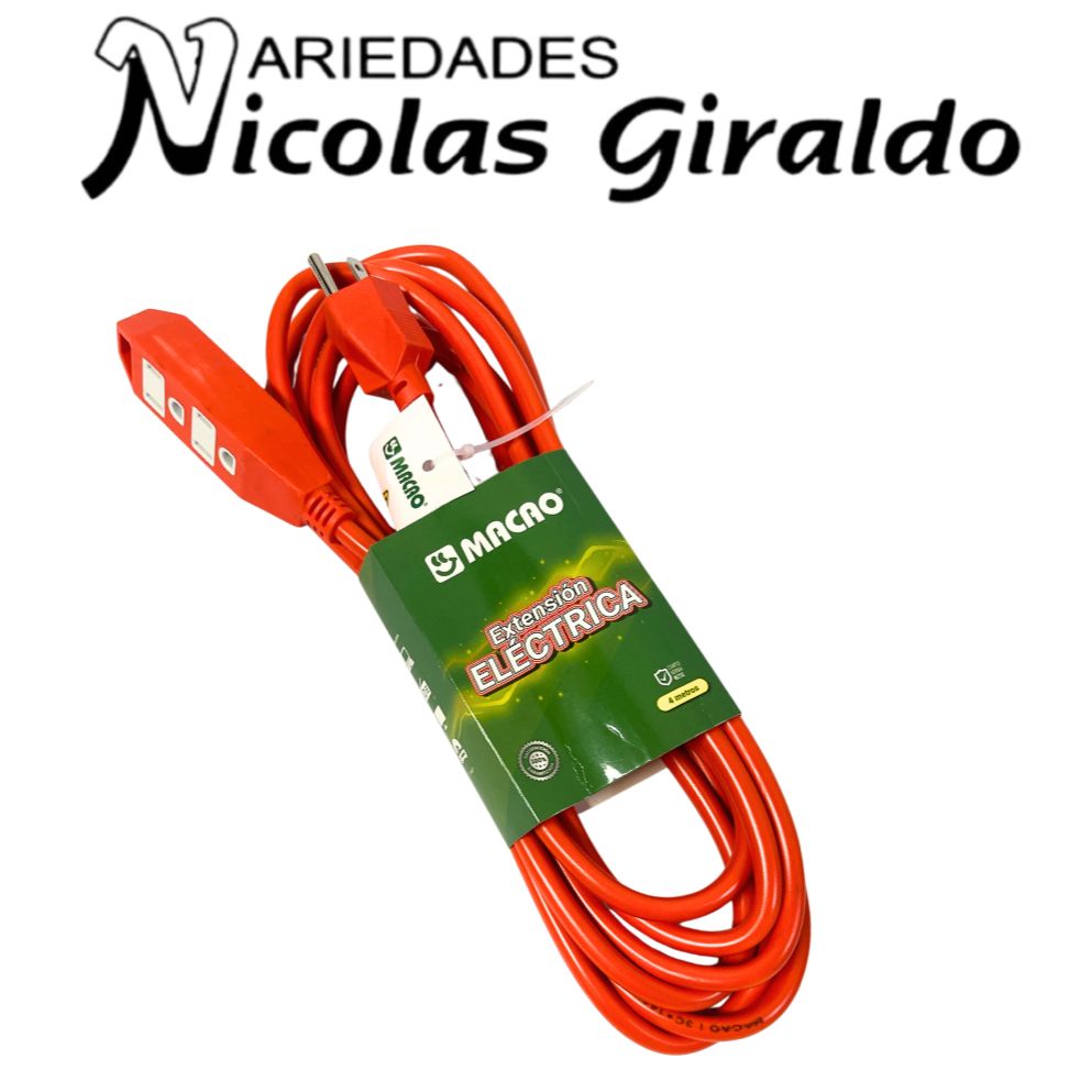 Extension naranja Macao x4 MTS con polo a tierra