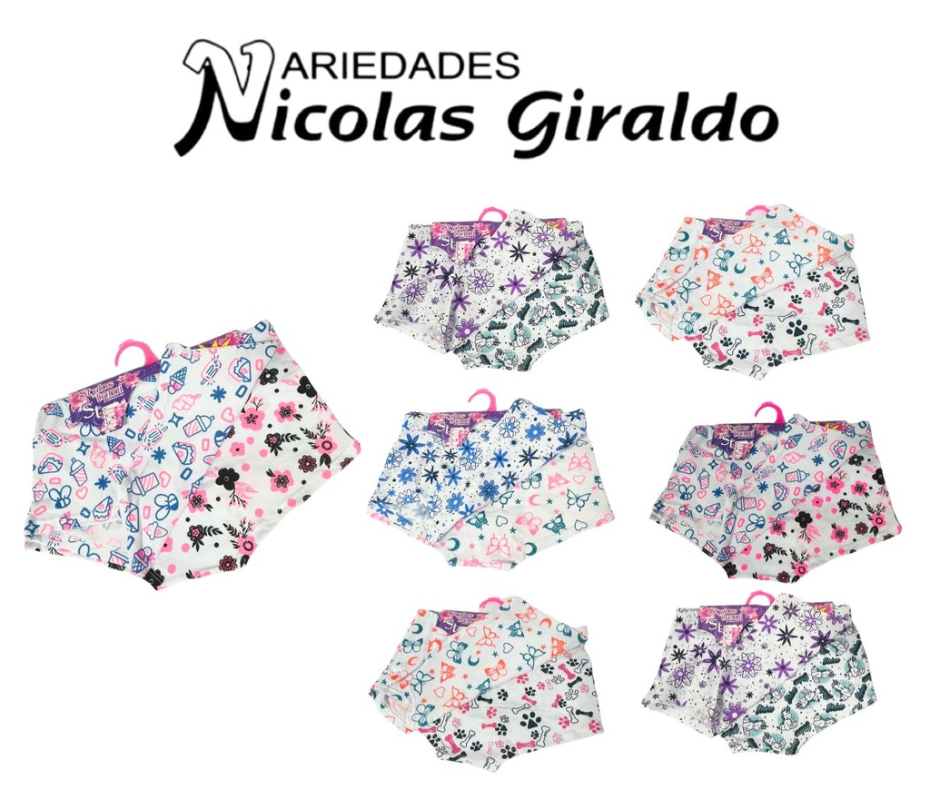 Interior cachetero dama x2 estampado PQT X6