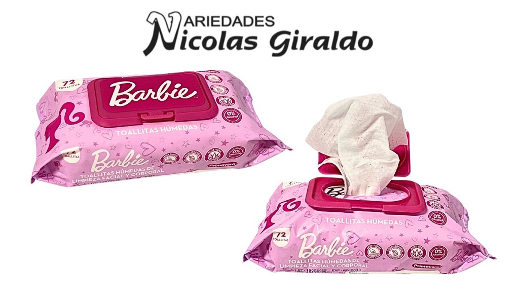 [P4367] Pañitos humedos licencias barbie x72