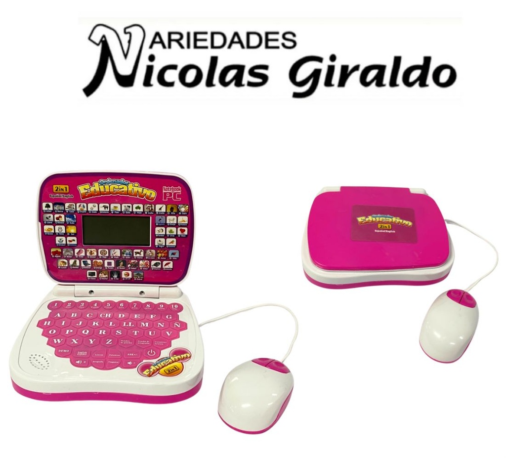 Computador infantil pequeño rosado