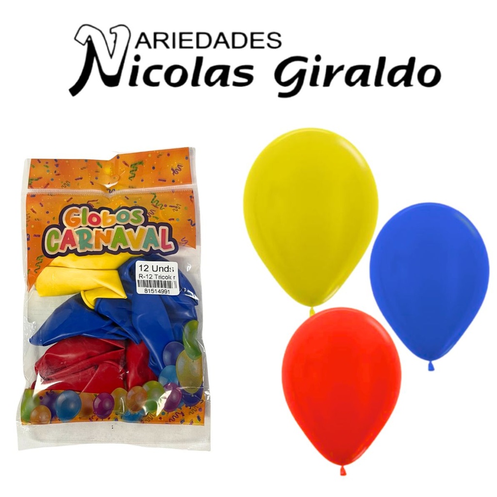 [YN-1381R12] Bomba carnaval tricolor r12x12 colombia