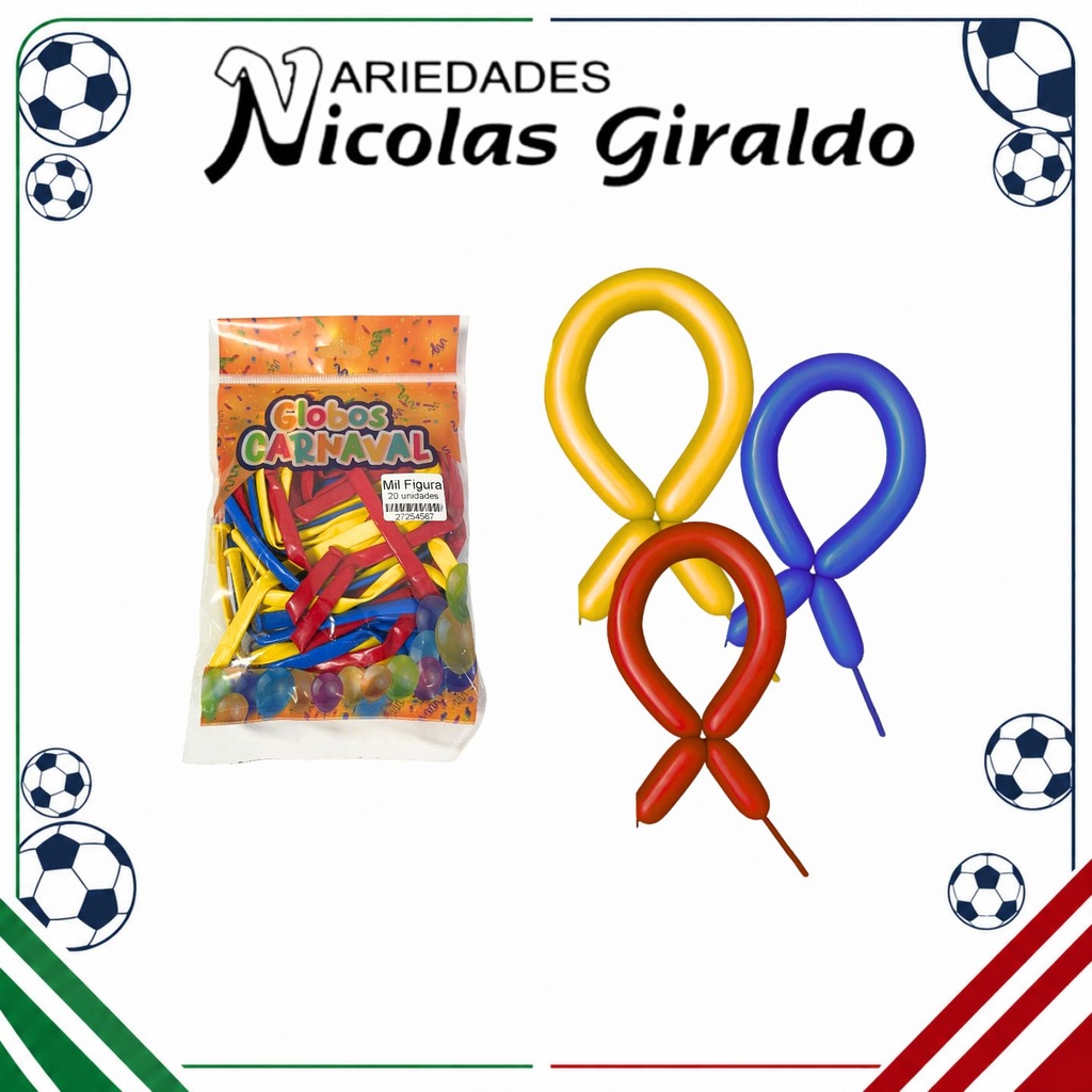 Bomba carnaval tricolor mil figuras x20 colombia 