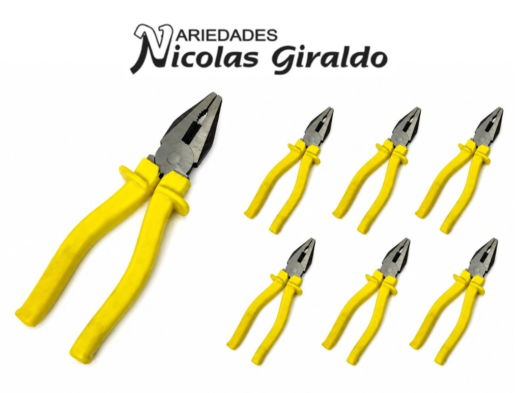 Alicate herramienta #8 amarillo grande  caja x6