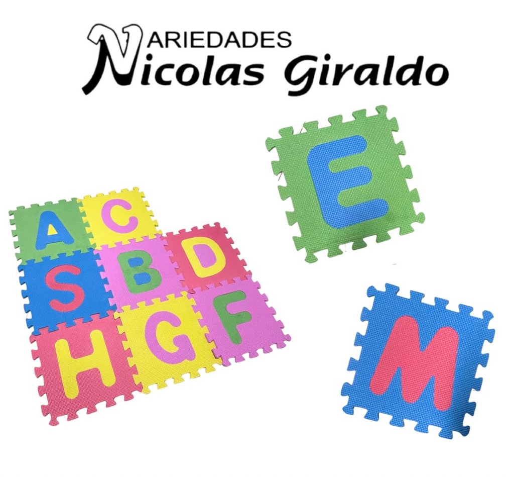 Tapete foamy grande 10 piezas letras 