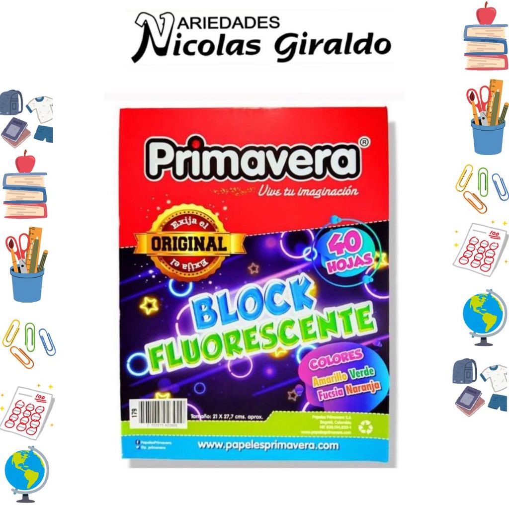 Block fluorescente primavera