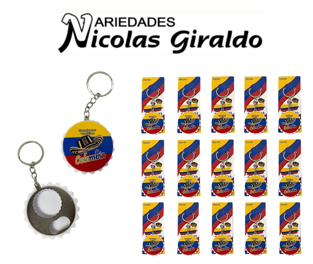Llavero destapador colombia pqt x12