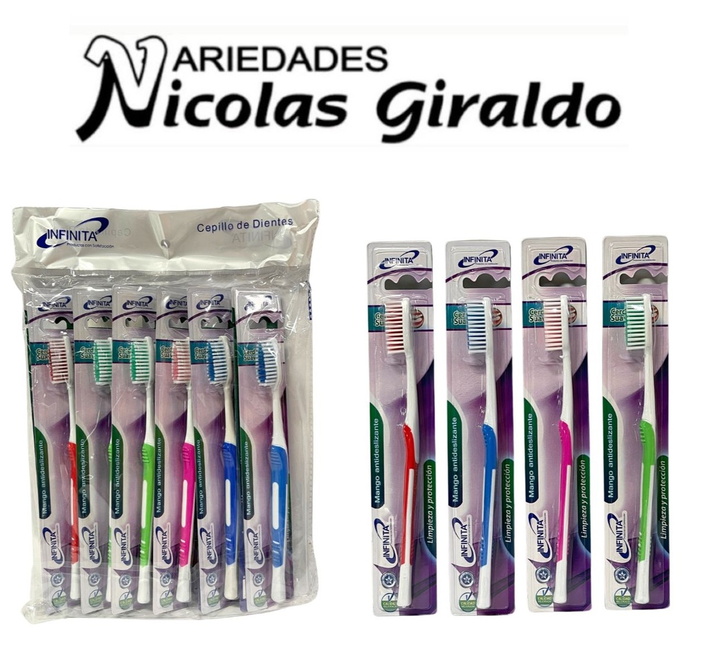 Cepillo dental infinita adulto x12 unidades 