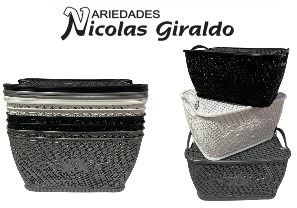 Canasta floral ovalada grande pqt x6
