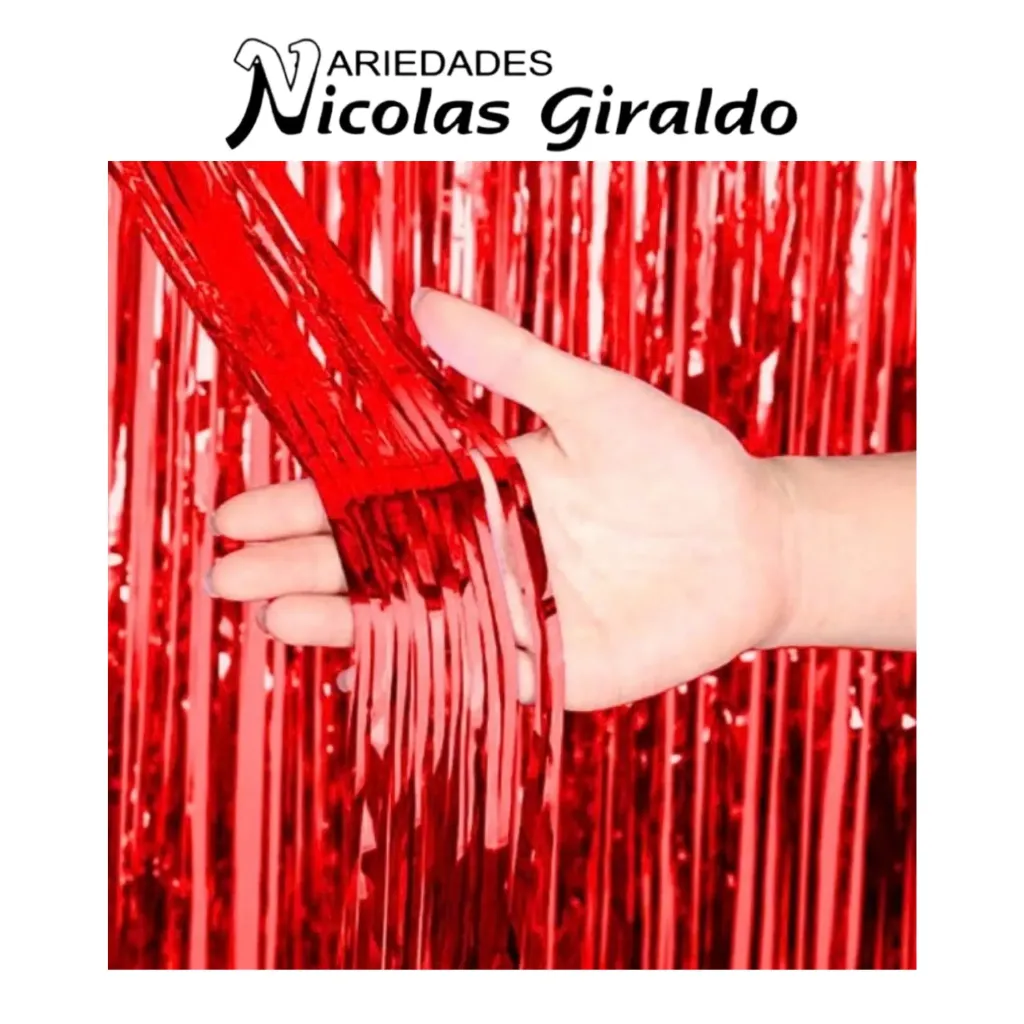 [2D-5850] Cortina fiesta brillante 2x1 roja