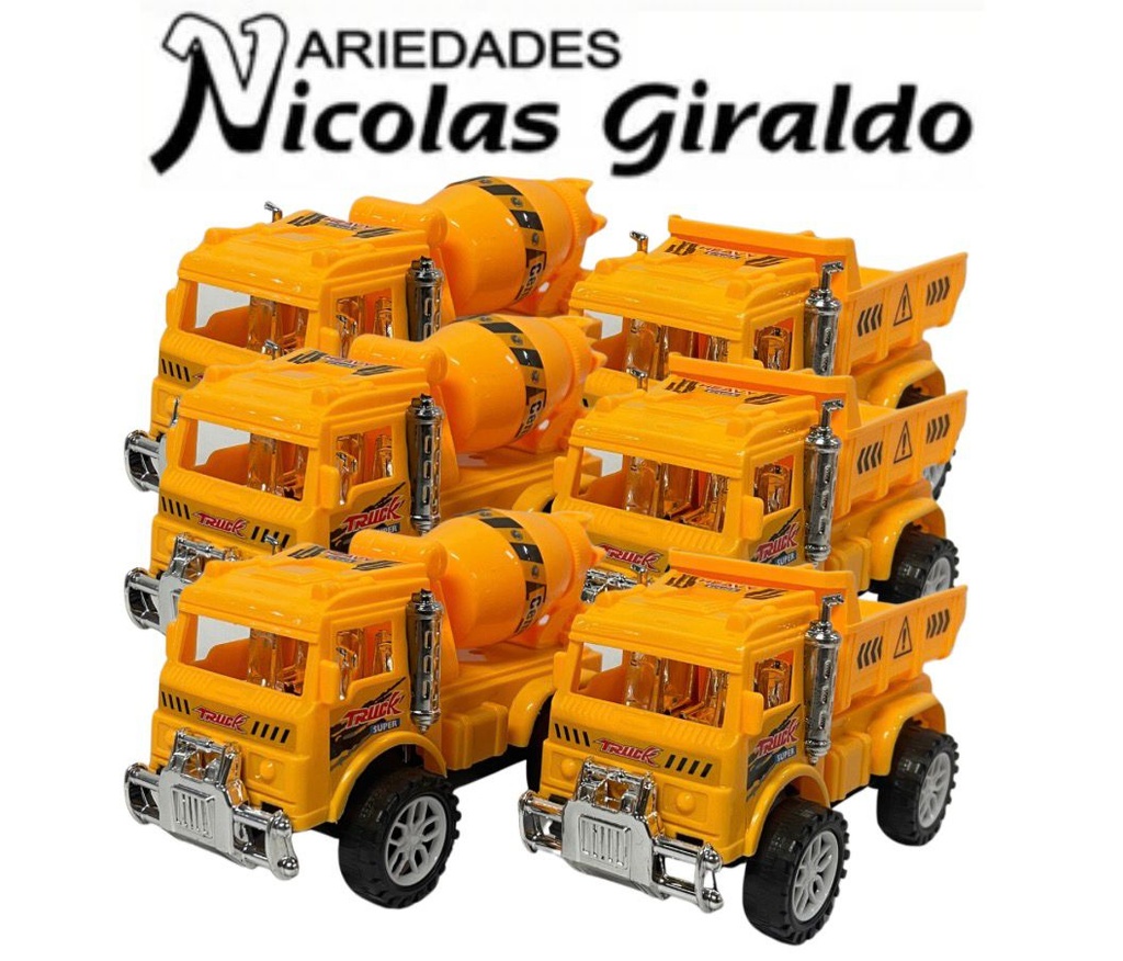 [MG53156] Carro constructor amarillo mediana surtido Paquete x6