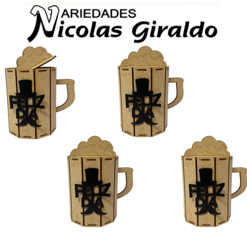 [VCTC001] Vaso cerveza laser tapa pqt x4 