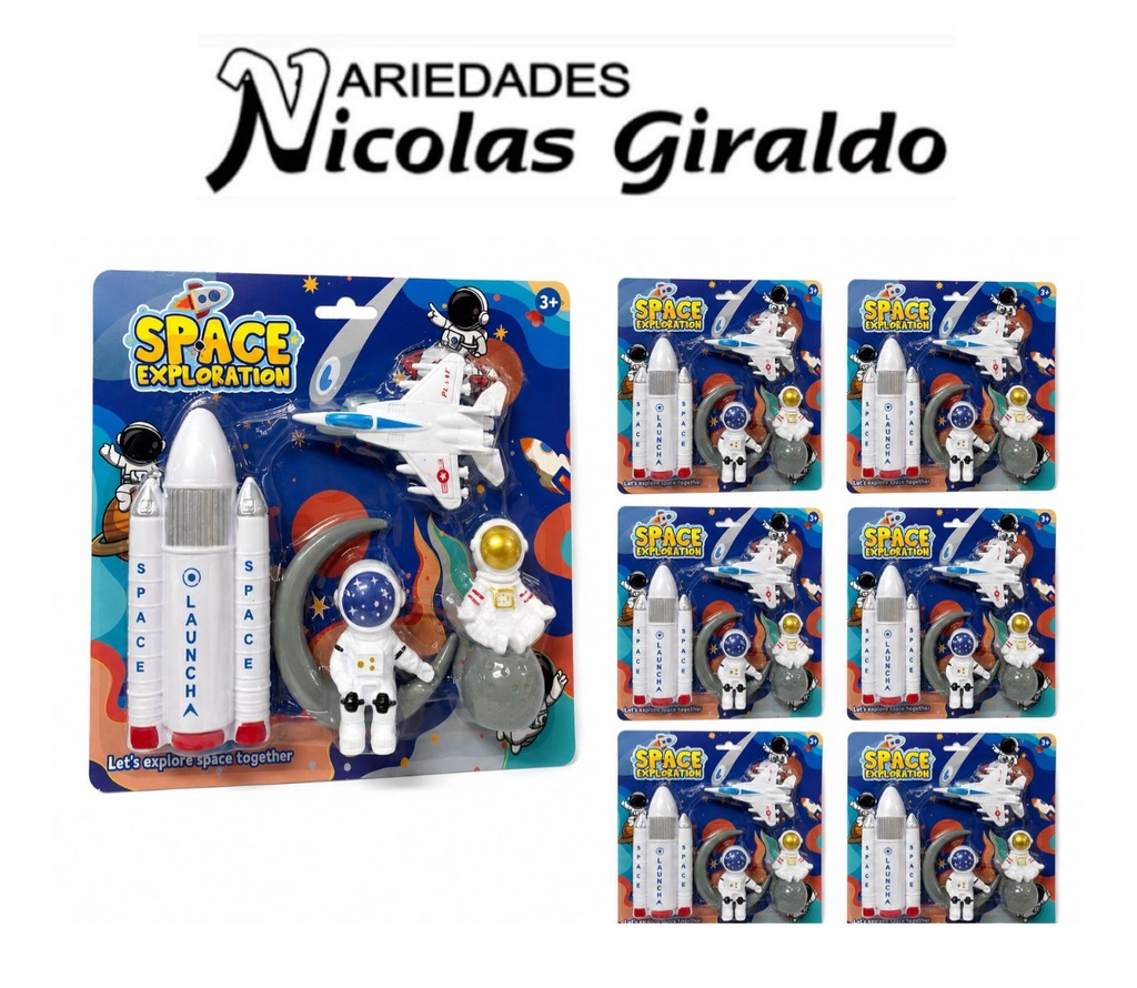 [TK612-5] Set astronauta carton paquete x6