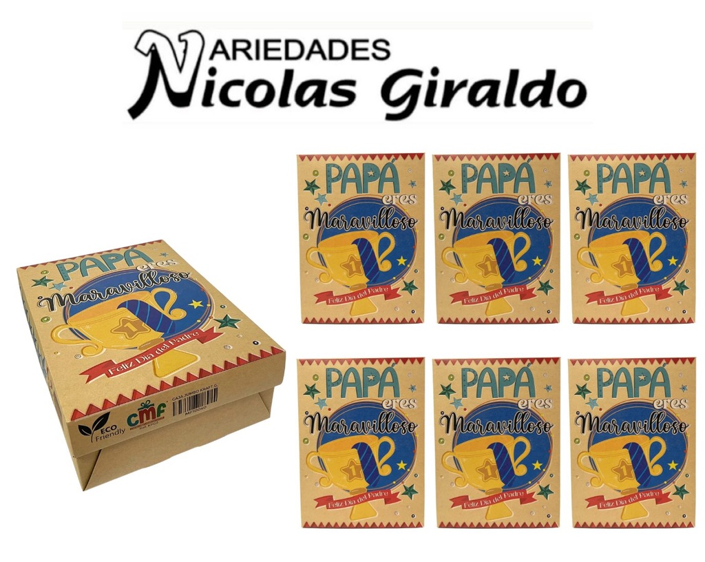 Caja kraft impresa grande paquete x6 