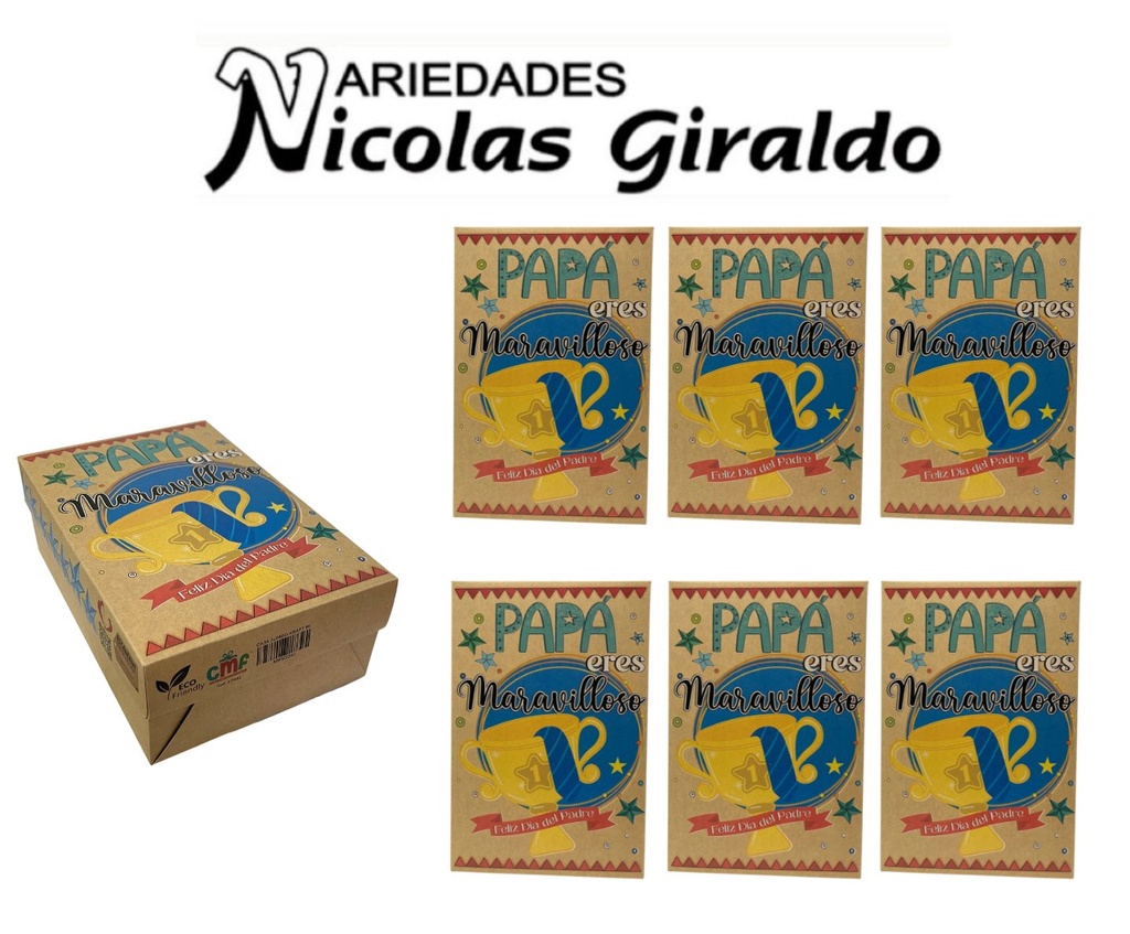 [MF12472] Caja kraft impresa mediana paquete x6 