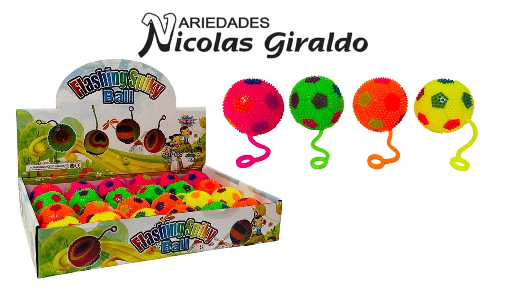 Pelota bolitron luz color caja x24  