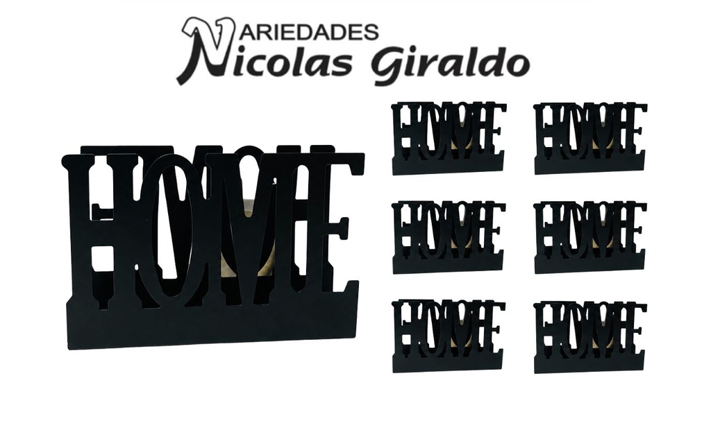 Servilletero metal cuadrado letras paquete X6