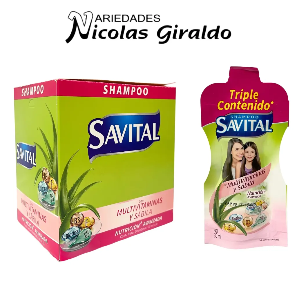 [64788568] Shampoo savital multivitaminas sobre 30ml caja x20 