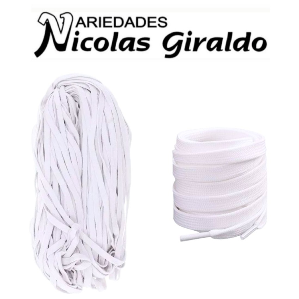 Cordon 90cm x1 par blanco plano paquete x70 