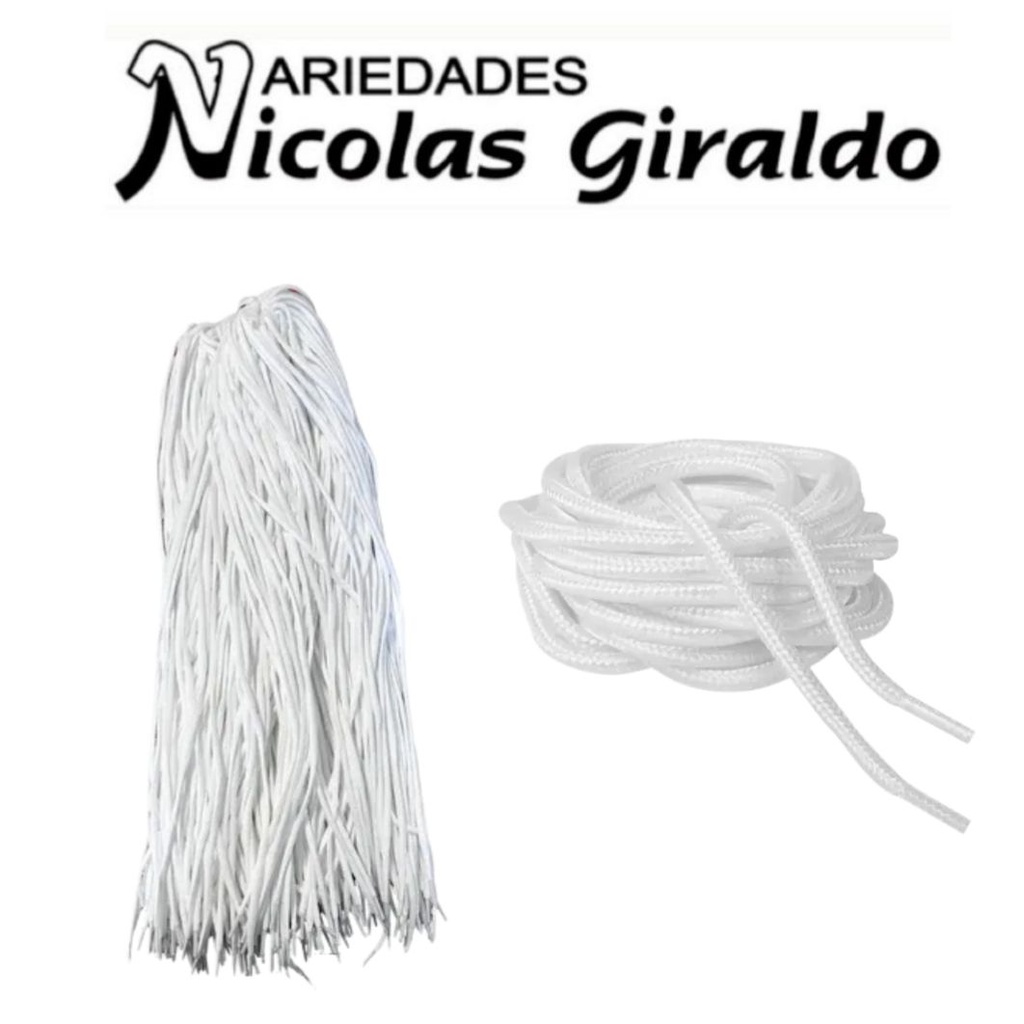 Cordon 90cm x1 par blanco redondo paquete x70 