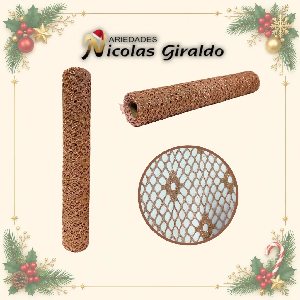 MALLA DECORATIVA LARGA 50CM PALO ROSA