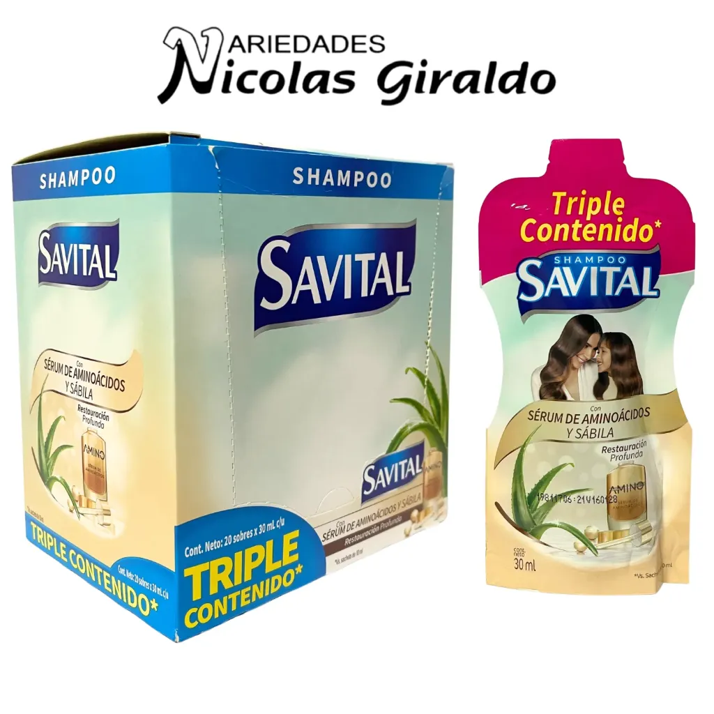 [64788565] Shampoo savital aminoacidos sobre 30ml caja x20 