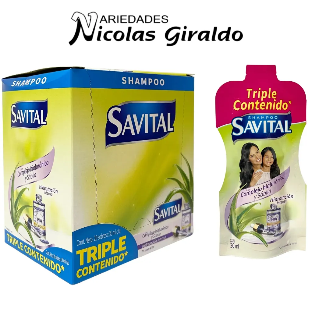 [64788567] Shampoo savital hialuronico sobre 30ml caja x20 