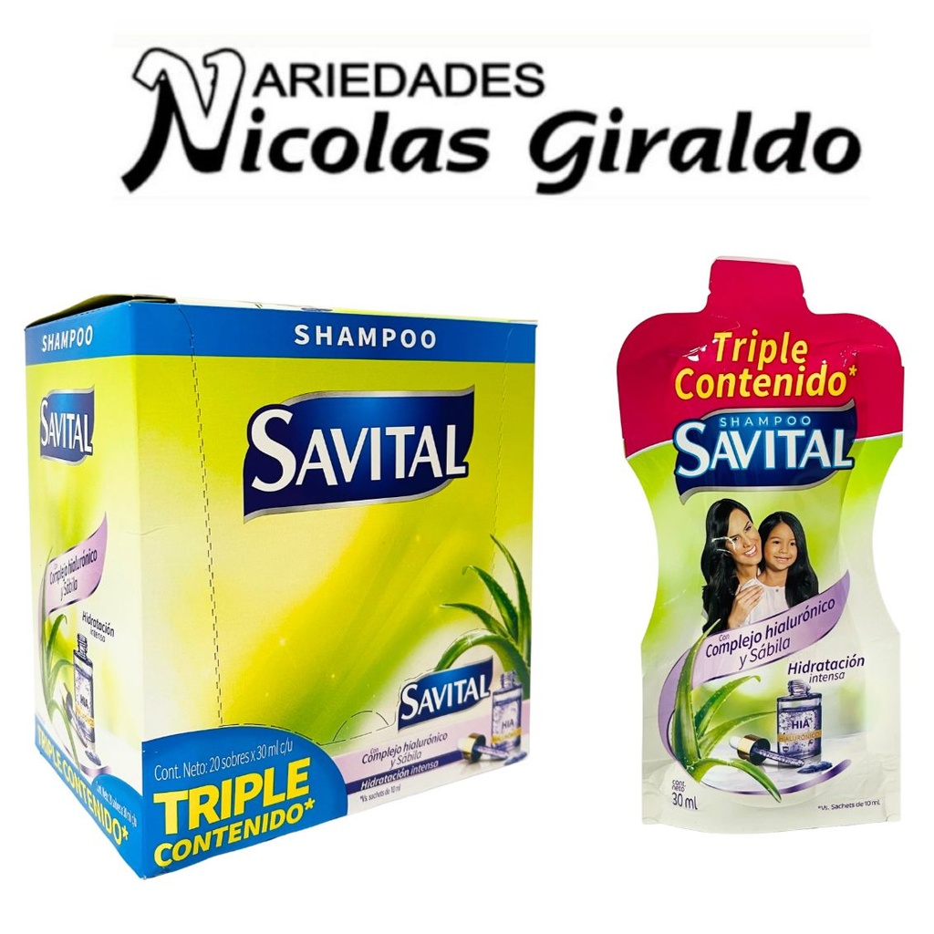 Shampoo savital hialuronico sobre 30ml caja x20 
