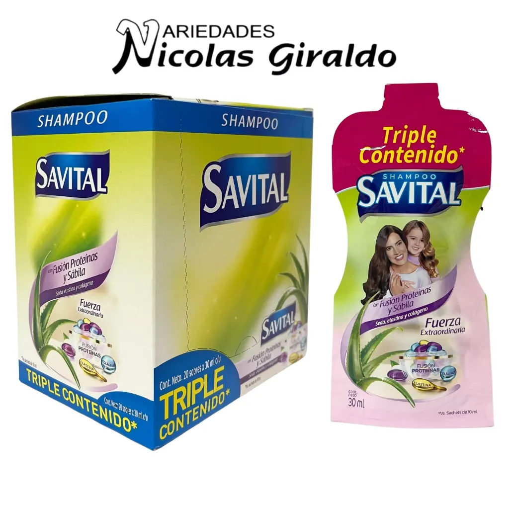[64788566] Shampoo savital fusion proteinas sobre 30ml caja x20  