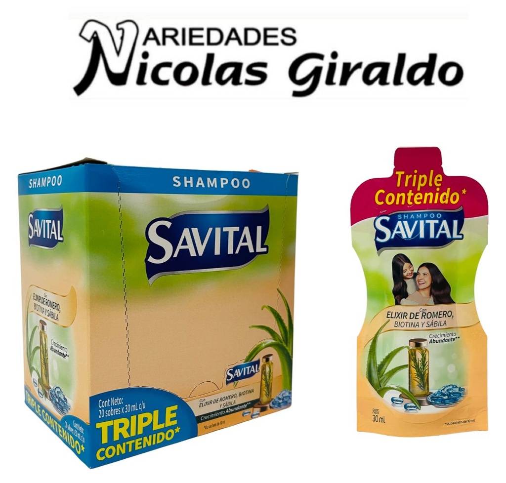 [64981317] Shampoo savital elixir sobre 30ml caja x20   