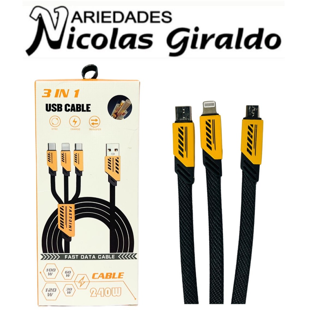 Cable usb 3 salidas cordon 