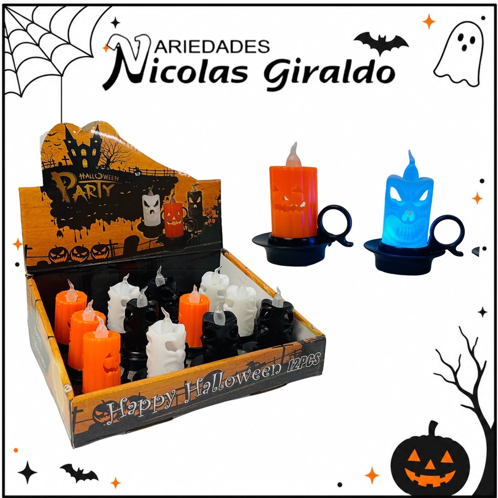 Vela decorativa Halloween caja x12 