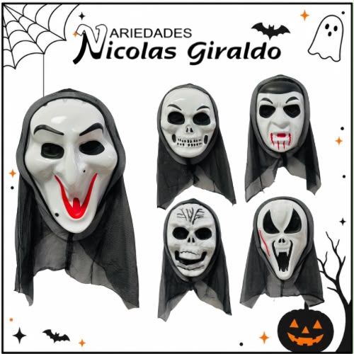 Mascara Halloween sencilla paquete x12 