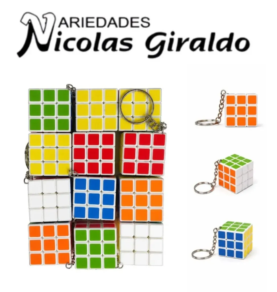 Llavero mini cubo magico paquete x12