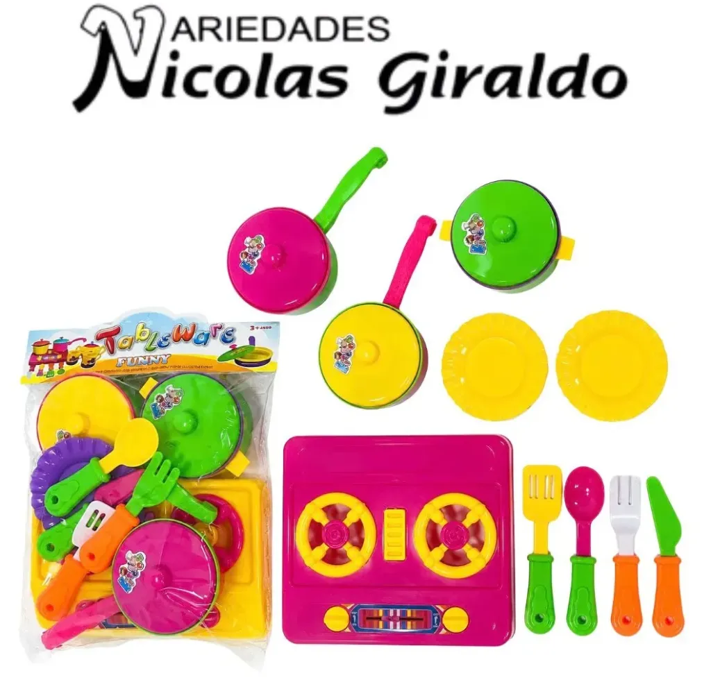 Vajilla infantil fina en bolsa