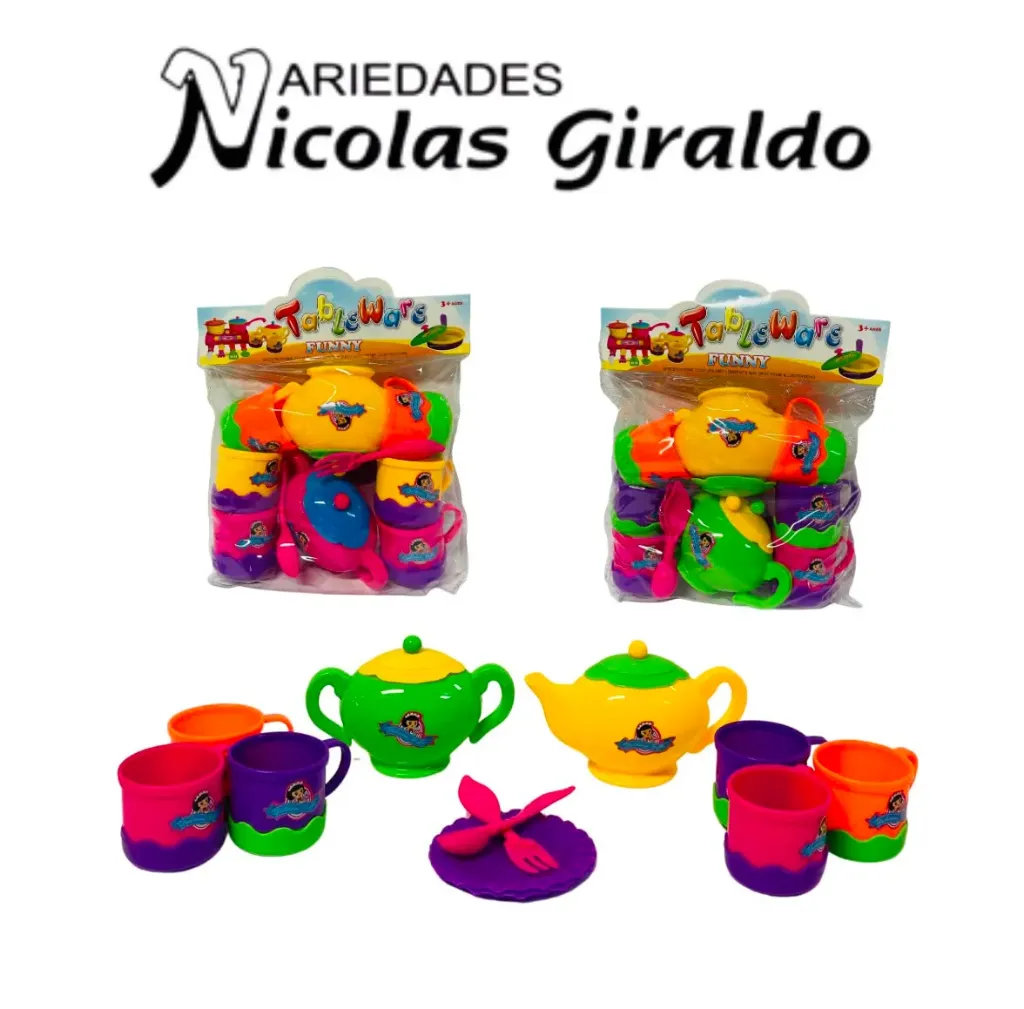 Vajilla infantil juego te en bolsa