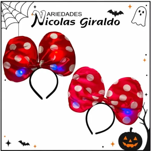 Diadema Halloween ratona grande luz 