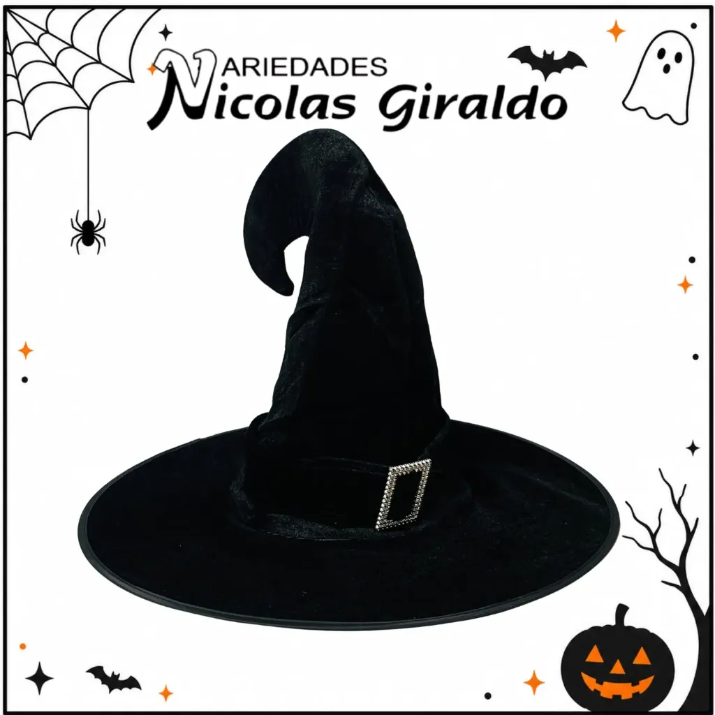 [YN-1604] Sombrero bruja hebilla Halloween 