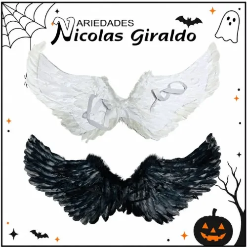 Alas plumas mediana Halloween 