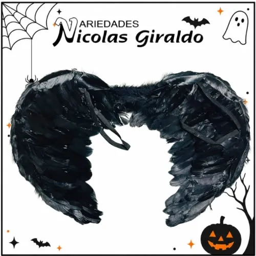 Alas plumas mediana Halloween  