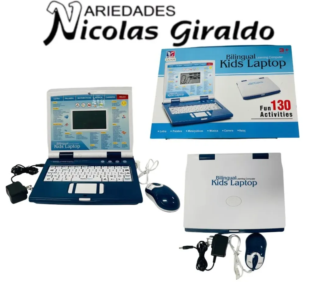 Computador infantil grande azul 