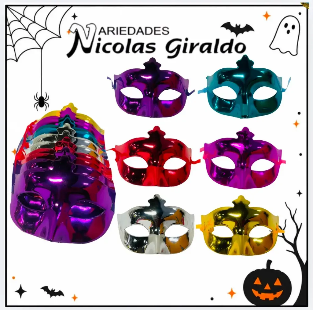 Antifaz sencillo Halloween paquete x12