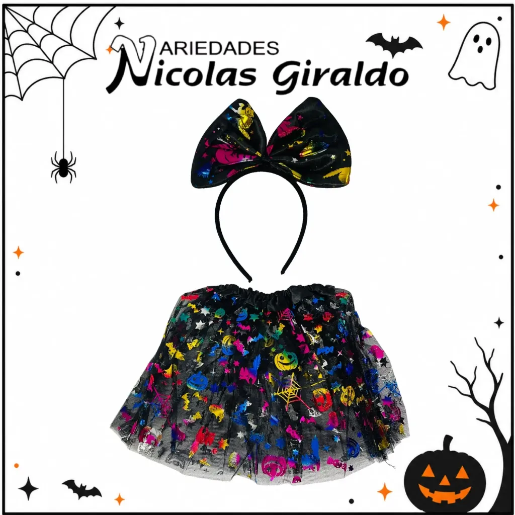 [VE-15] Tutu con tiara Halloween 