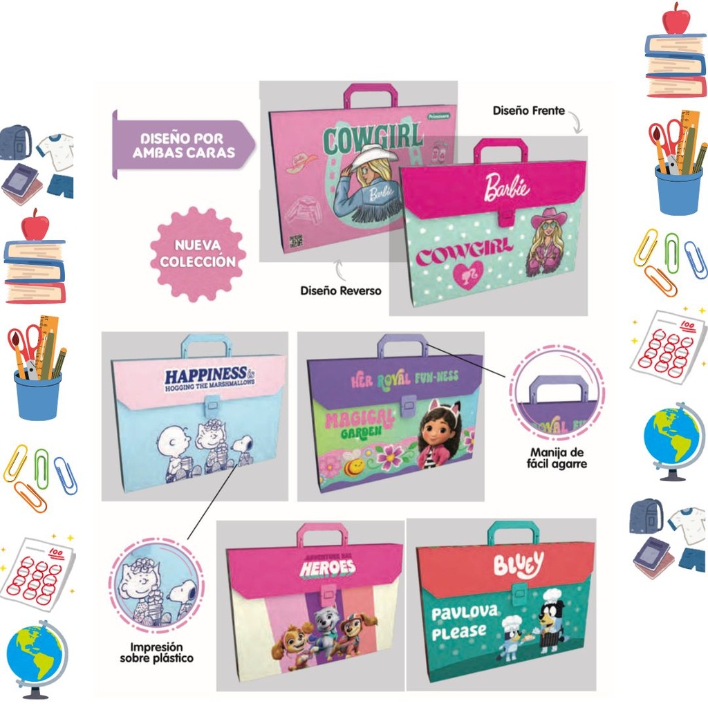 [P248-019] Carpeta primavera maletin Plastico niña