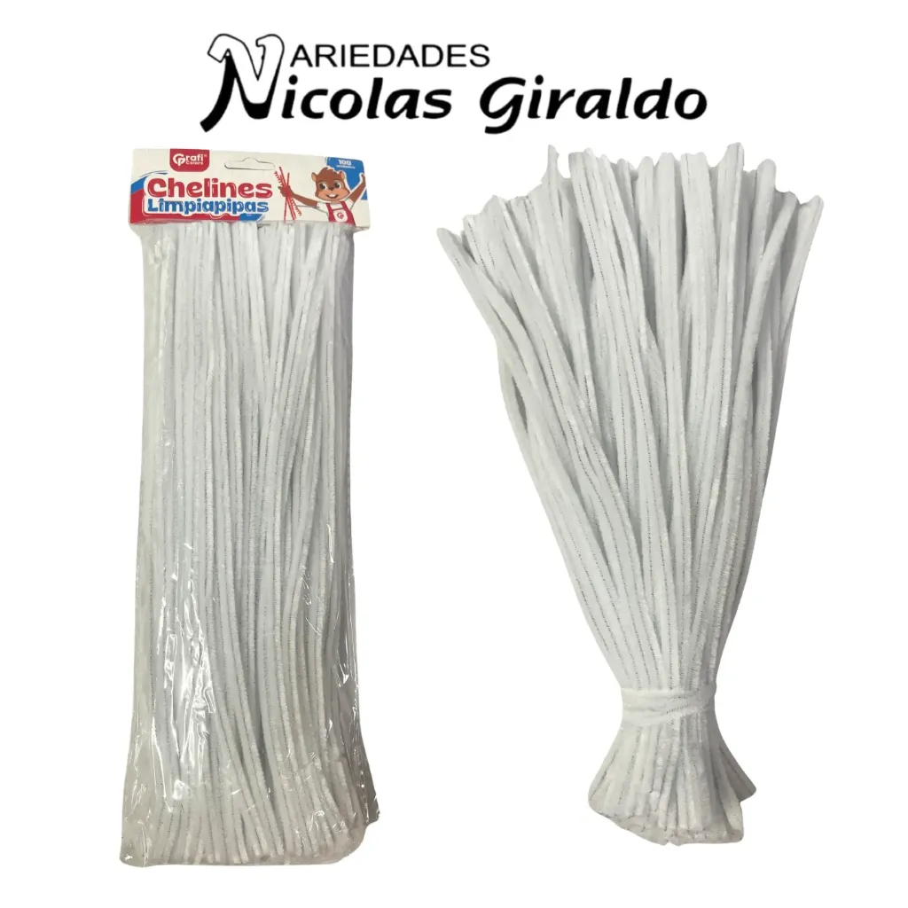 [GR431W] Limpia pipas escolar x100 blanco